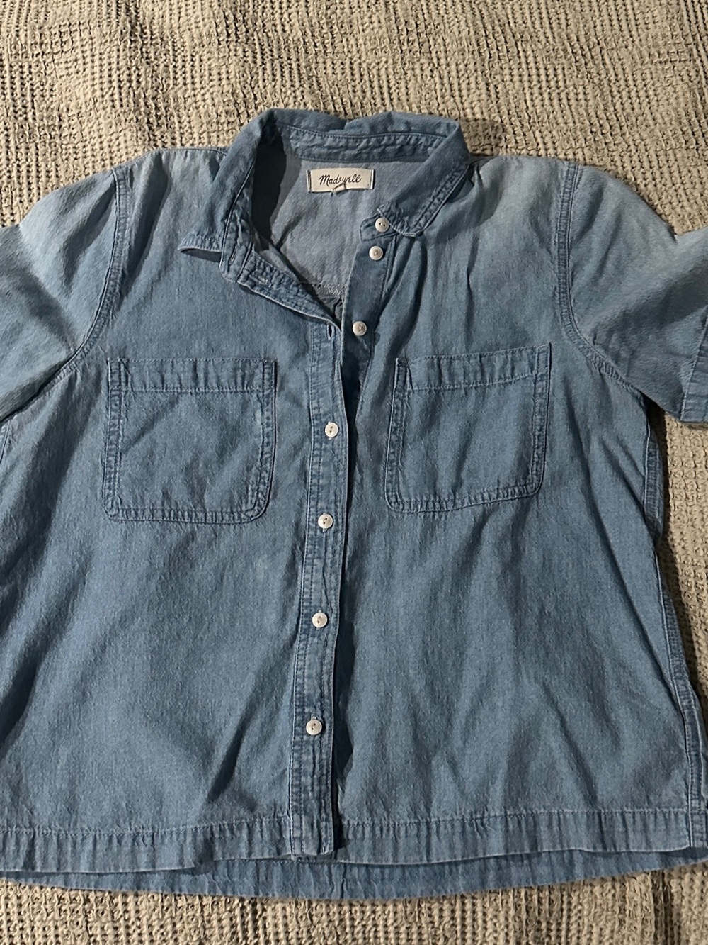 Madewell Denim Button-Down Shirt in Light Blue